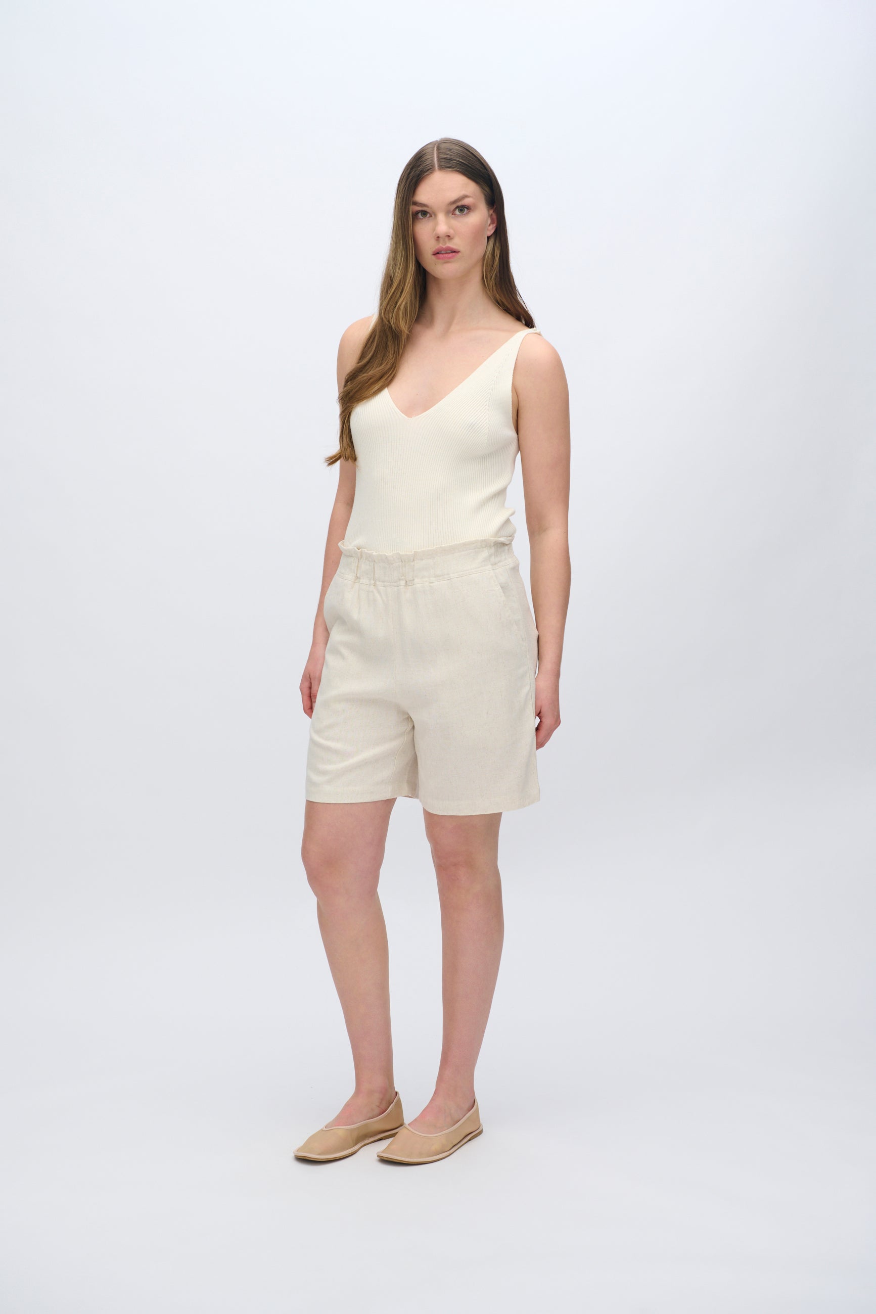 moves Kenio linen blend shorts 2744 Shorts 0108 Castle Wall