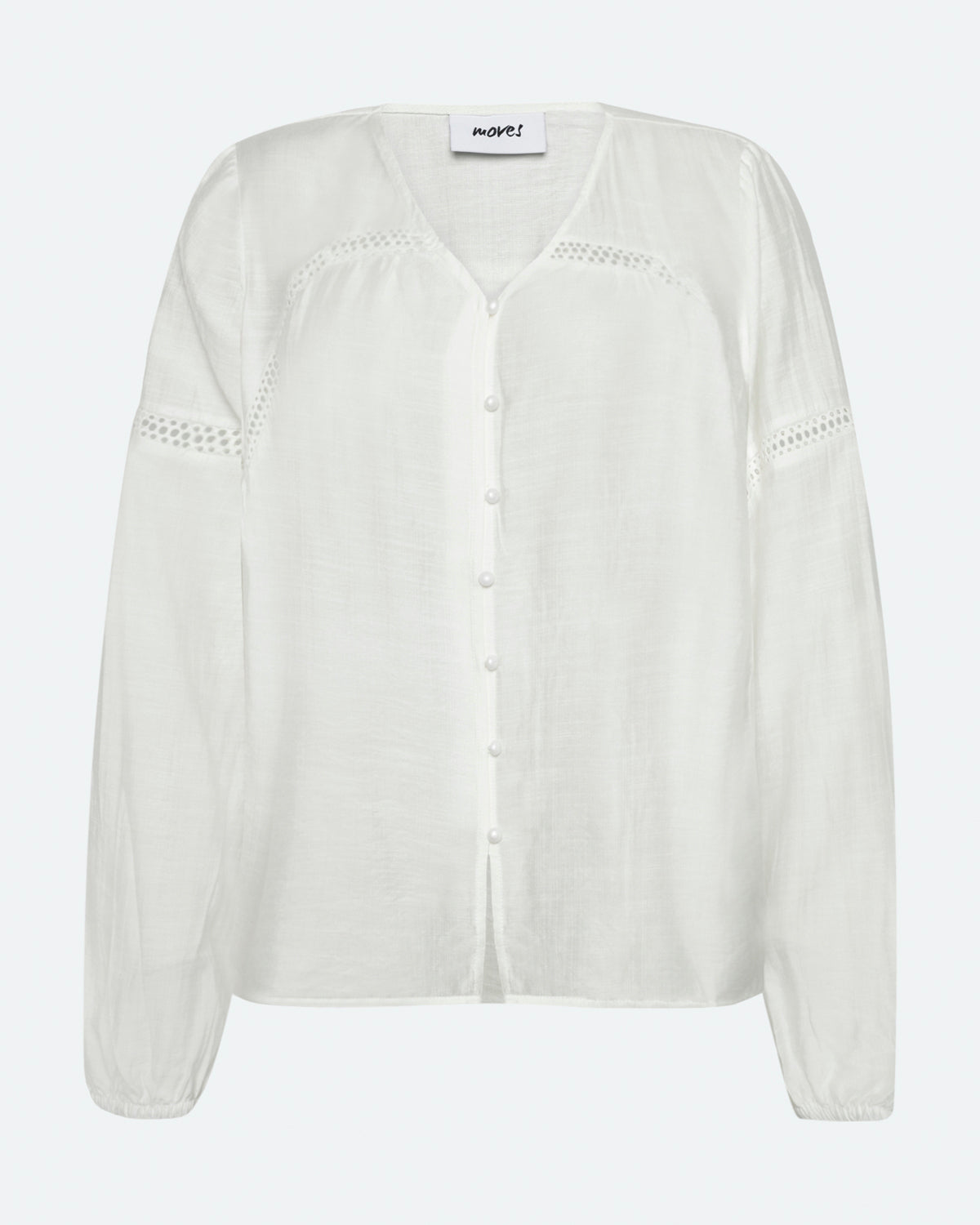 moves Lilyana long sleeved broderie blouse 4237 Long Sleeved Blouse 000 White