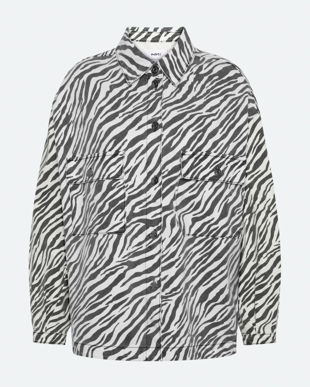 moves Noliana zebra denim shirt 4228 Long Sleeved Shirt 999 Black