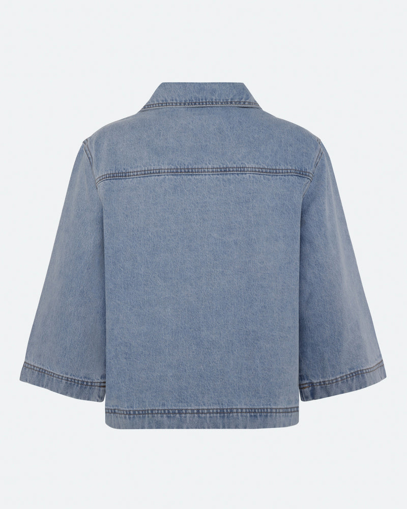 moves Amarie denim shirt 4283 Short Sleeved Shirt 1001 Light Blue