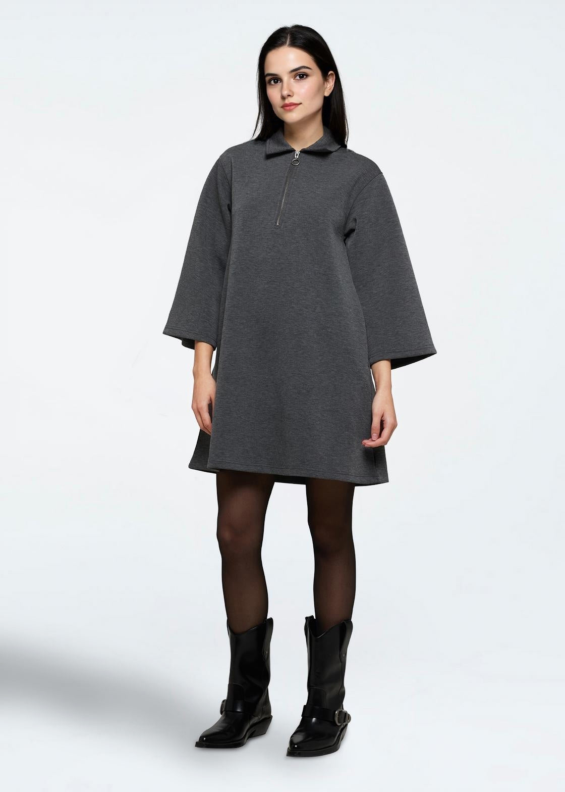 moves Ellianna dress 4445 Short Dress 980M Dark Grey Melange
