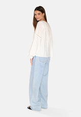 moves Lilyana long sleeved broderie blouse 4237 Long Sleeved Blouse 000 White