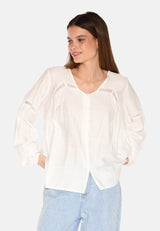 moves Lilyana long sleeved broderie blouse 4237 Long Sleeved Blouse 000 White
