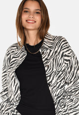 moves Noliana zebra denim shirt 4228 Long Sleeved Shirt 999 Black